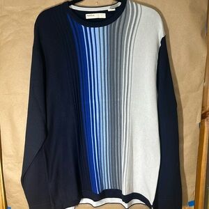Perry Ellis vertical stripe knit pullover sweater